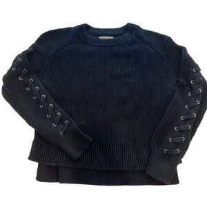 Lace-up sleeves, knit sweater (PacSun)